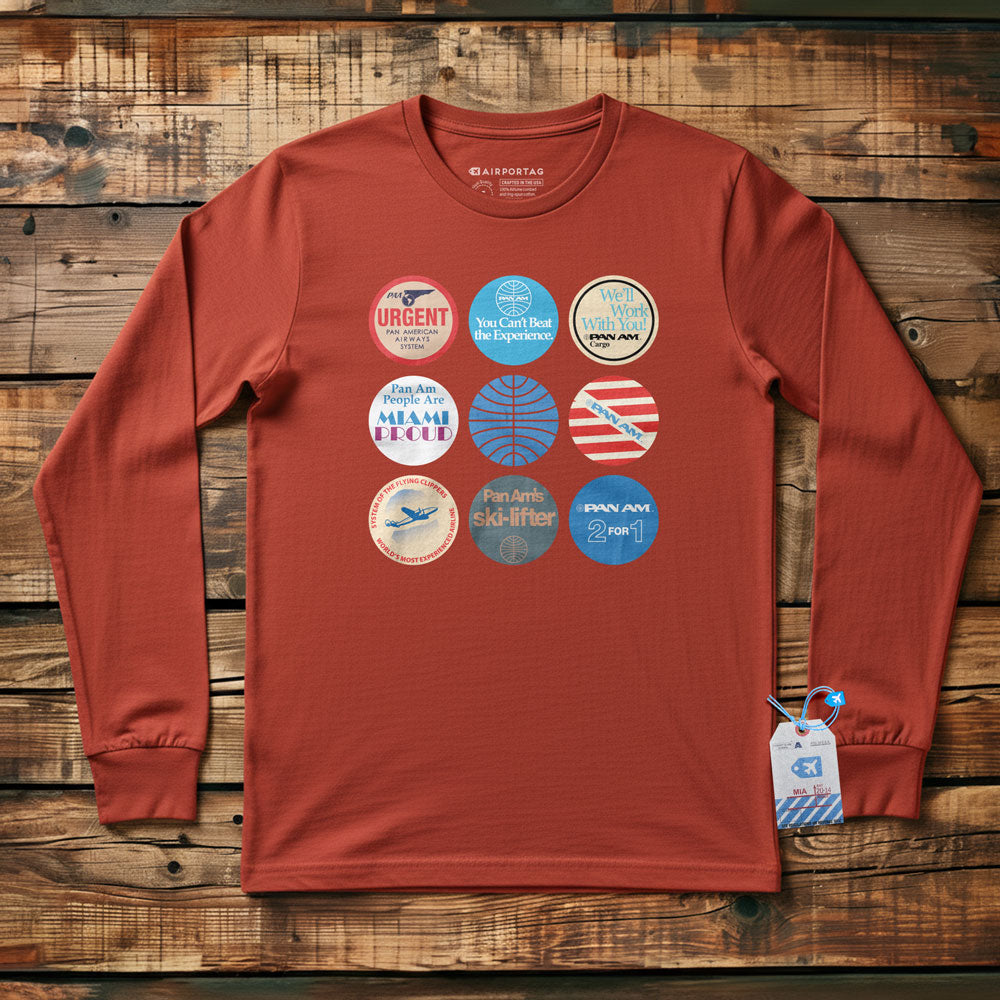 Pan Am Circles Badge - Long Sleeve T-Shirt