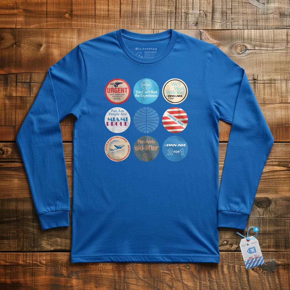 Pan Am Circles Badge - Long Sleeve T-Shirt
