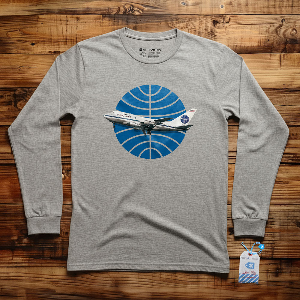 Pan Am Logo Airplane - Long Sleeve T-Shirt