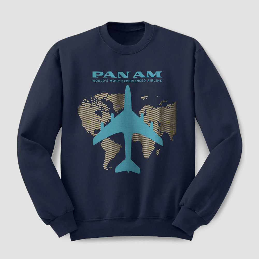 World Map Plane Pan Am - Sweatshirt