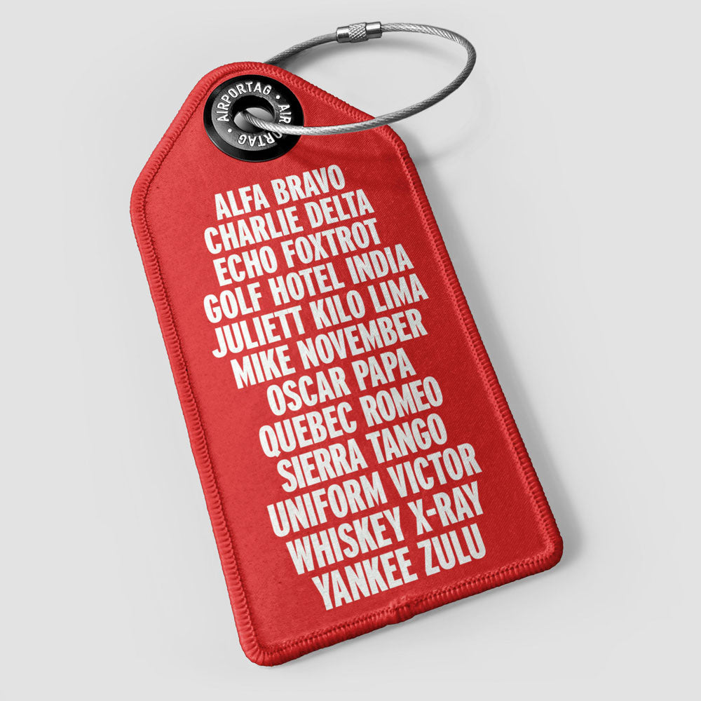 Nato Phonetic Alphabet - Luggage Tag