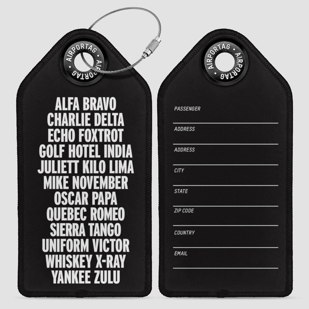 Nato Phonetic Alphabet - Luggage Tag