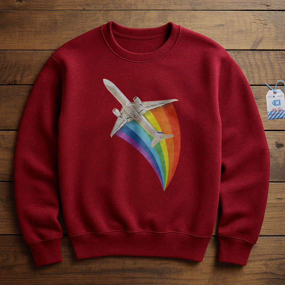 Plane Flying Rainbow - Sweatshirt