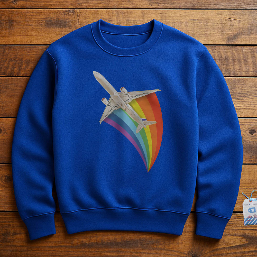 Plane Flying Rainbow - Sweatshirt