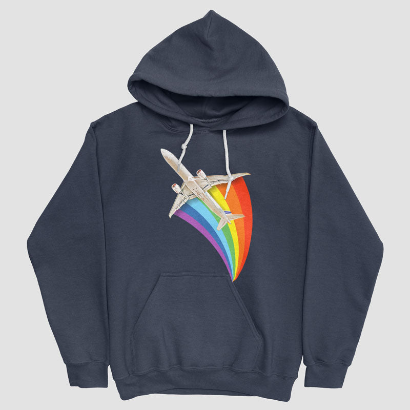 Plane Flying Rainbow - Pullover Hoody