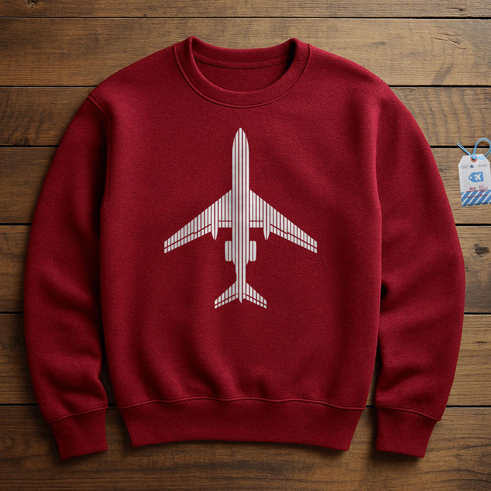 Plane Lines - Sweatshirt - Red