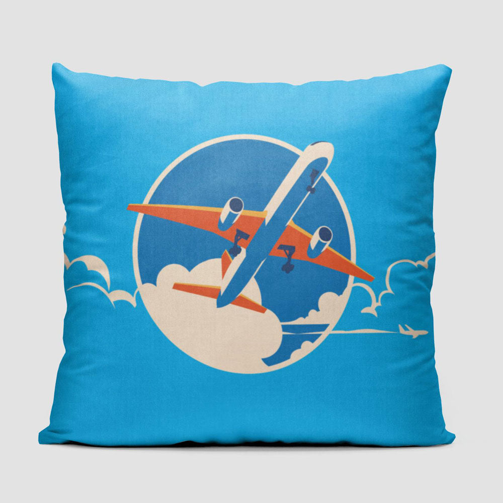 Plane Retro Sky - Throw Pillow