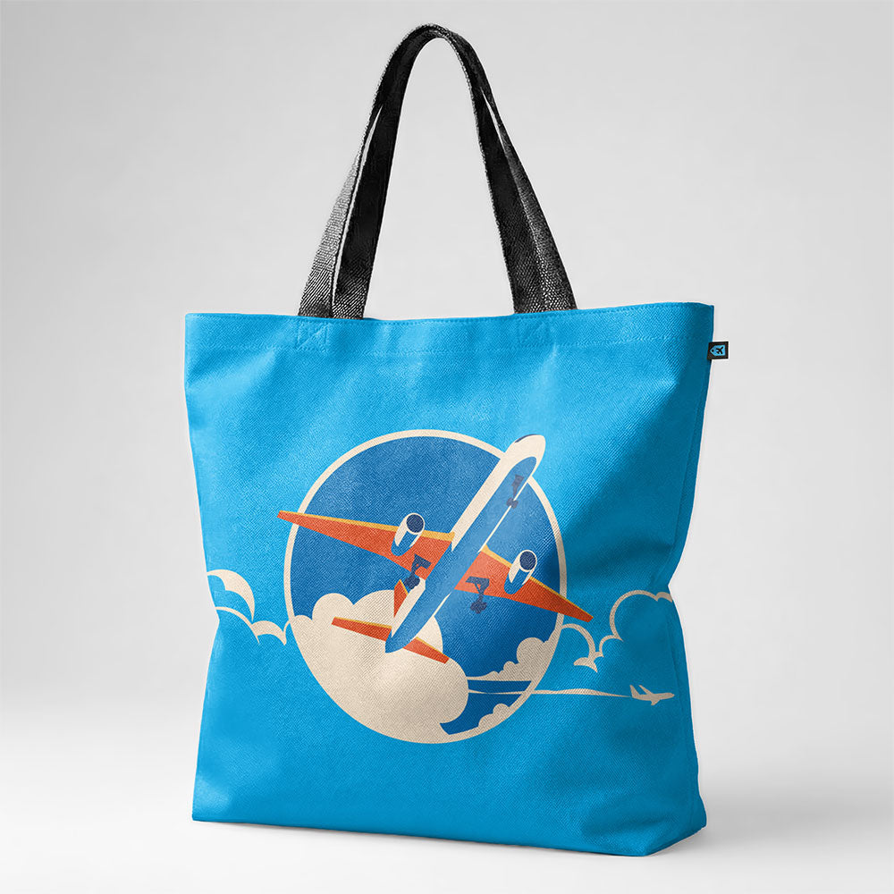 Plane Retro Sky - Tote Bag