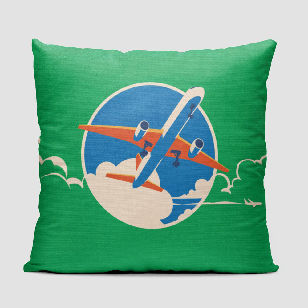 Plane Retro Sky - Throw Pillow