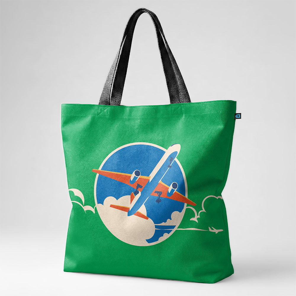 Plane Retro Sky - Tote Bag