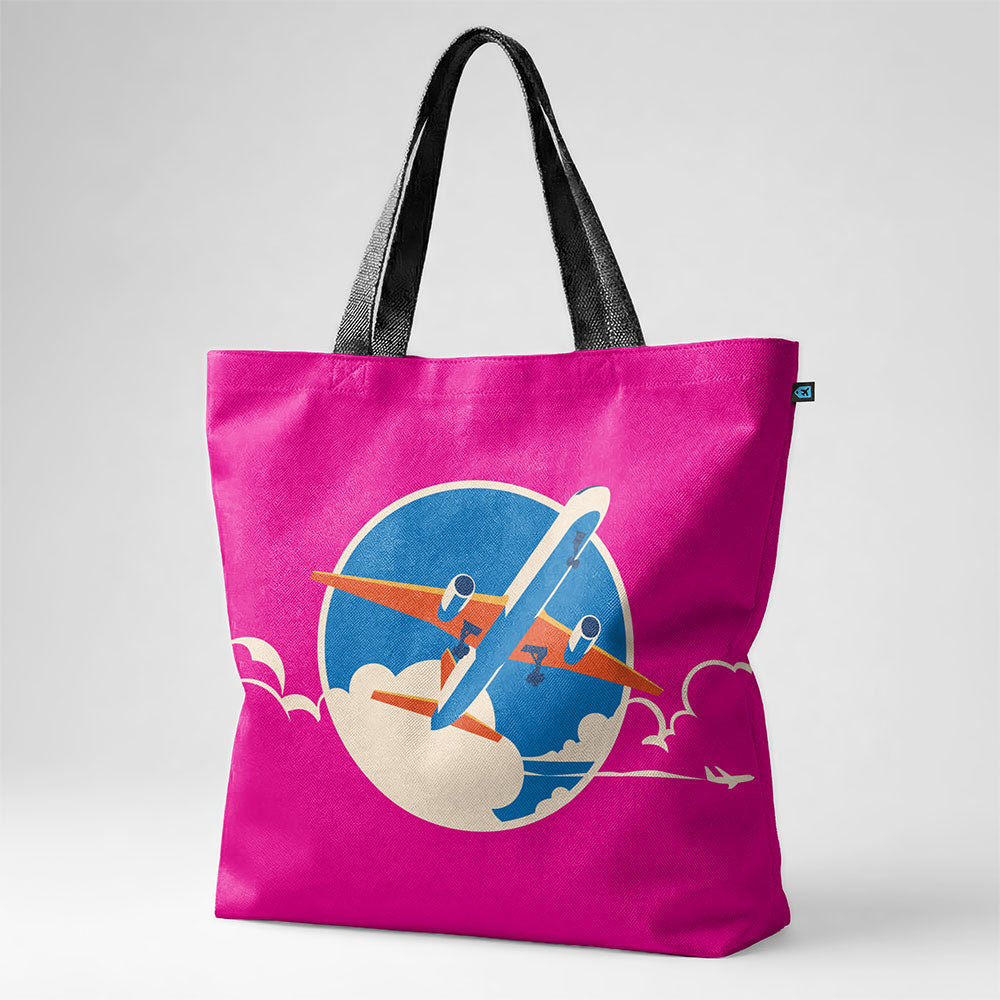 Plane Retro Sky - Tote Bag