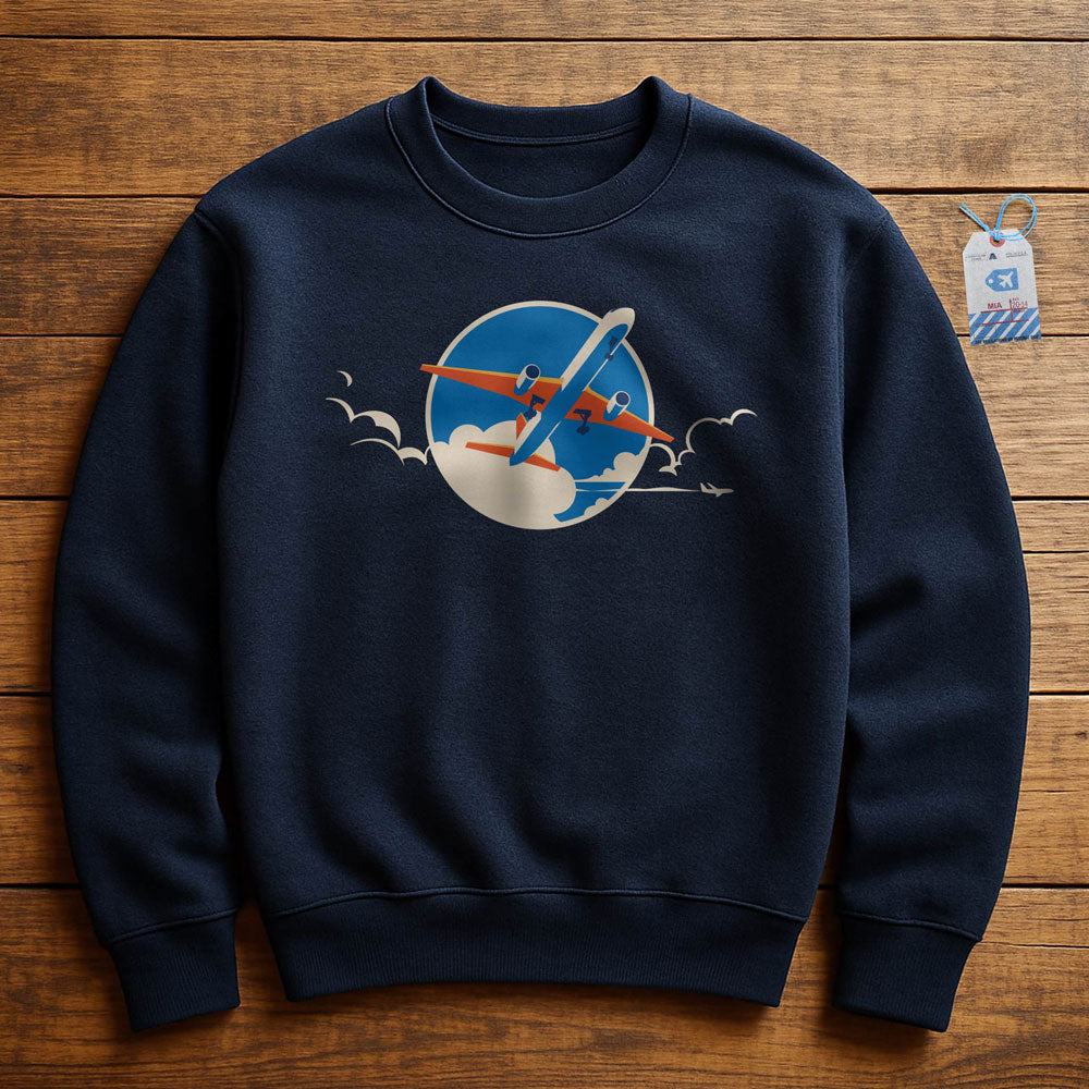 Plane Retro Sky - Sweatshirt