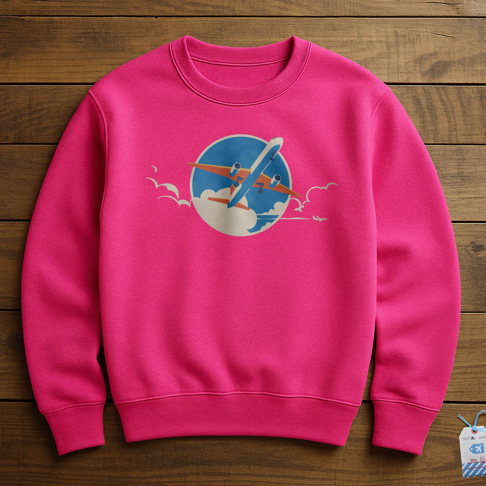 Plane Retro Sky - Sweatshirt