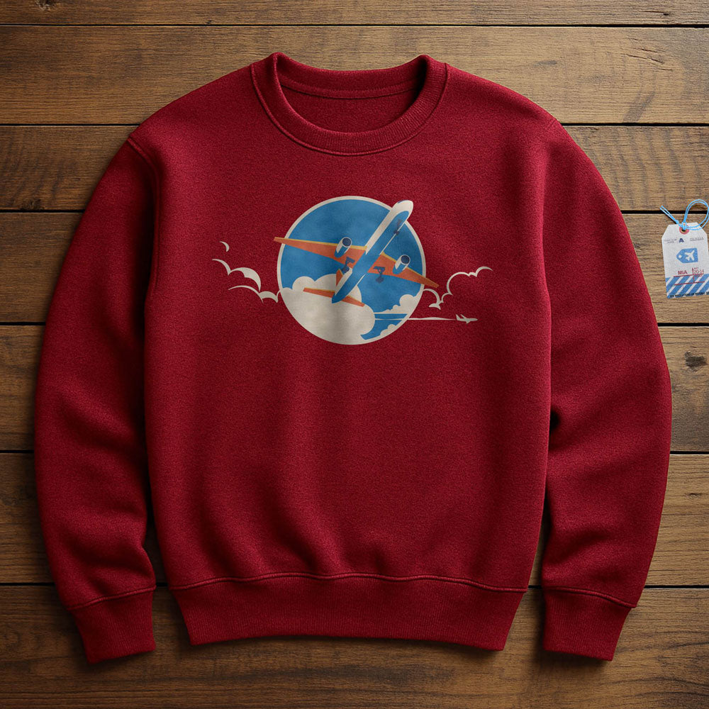 Plane Retro Sky - Sweatshirt