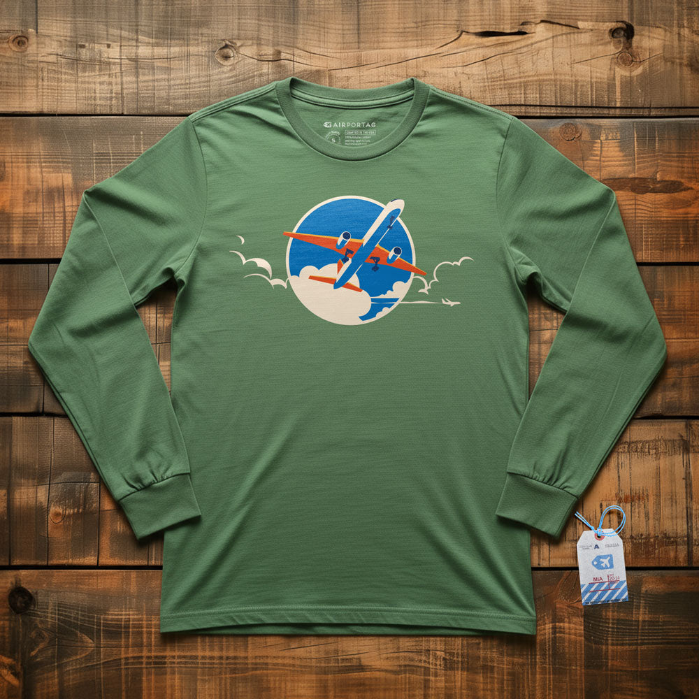 Plane Retro Sky - Long Sleeve T-Shirt
