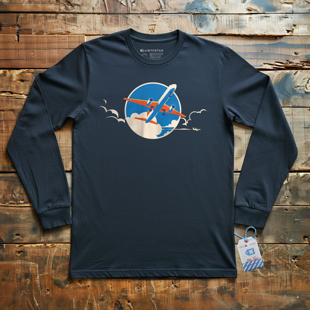 Plane Retro Sky - Long Sleeve T-Shirt