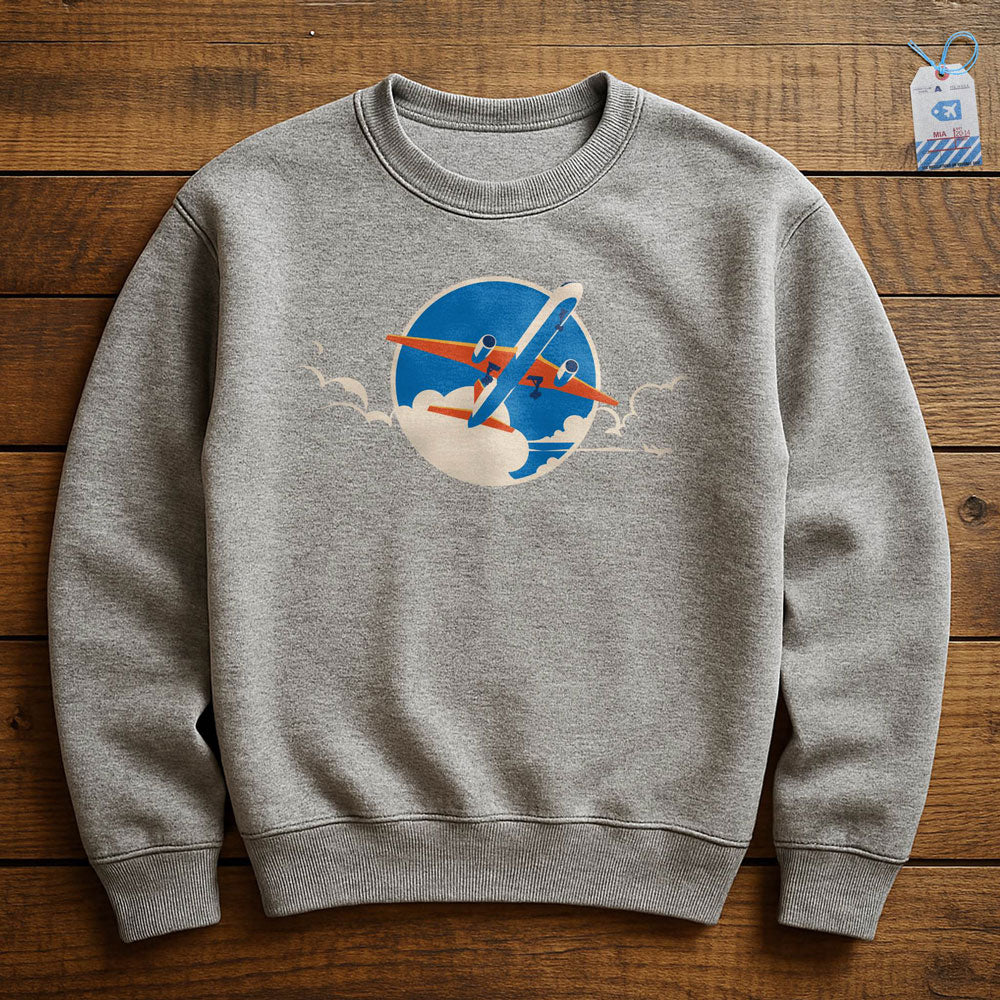 Plane Retro Sky - Sweatshirt