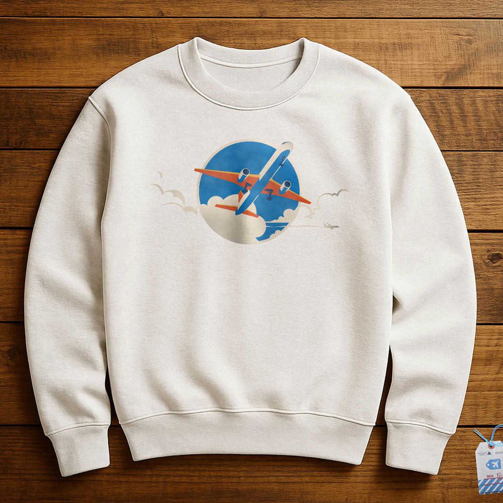 Plane Retro Sky - Sweatshirt