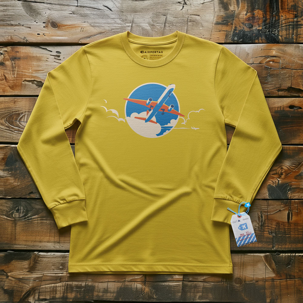 Plane Retro Sky - Long Sleeve T-Shirt