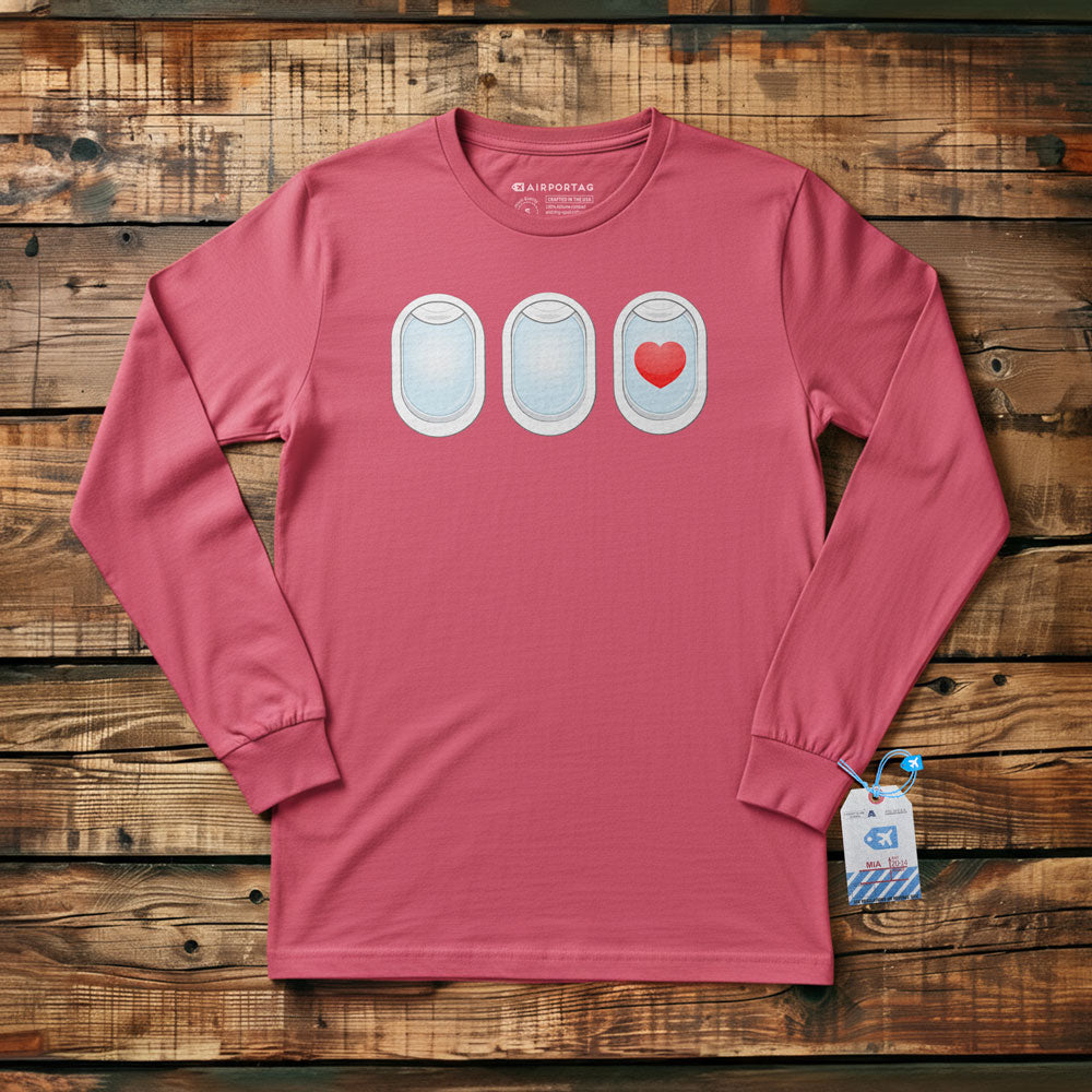 Plane Windows Heart - Long Sleeve T-Shirt