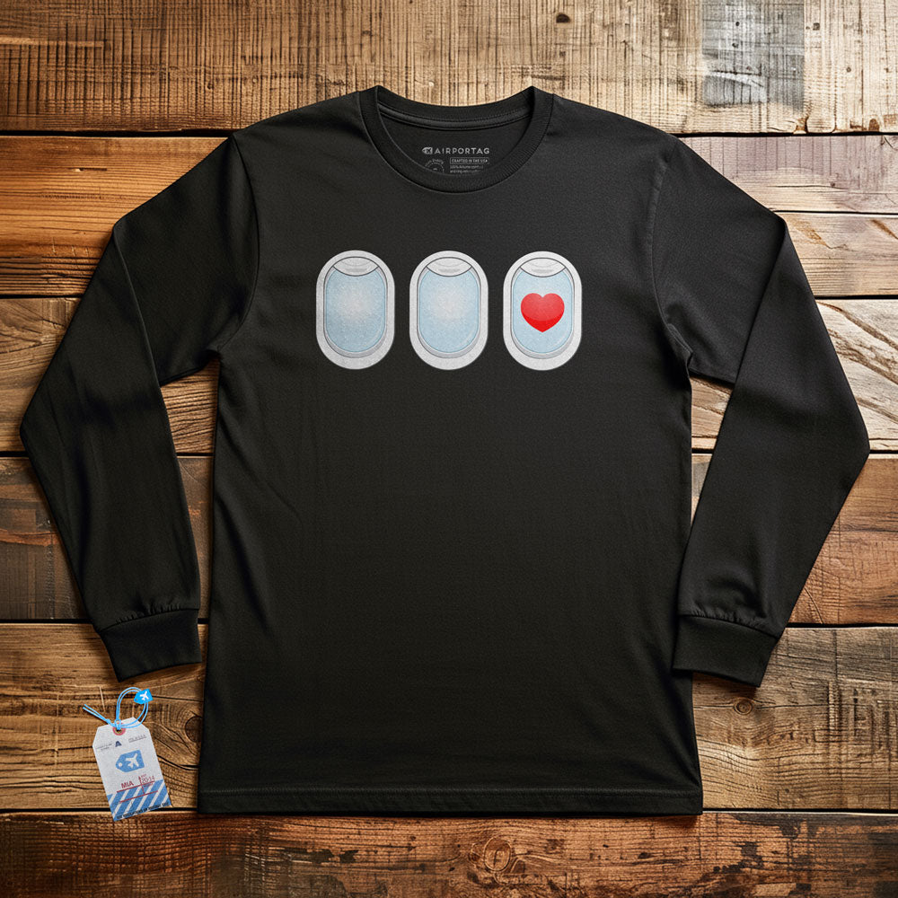 Plane Windows Heart - Long Sleeve T-Shirt