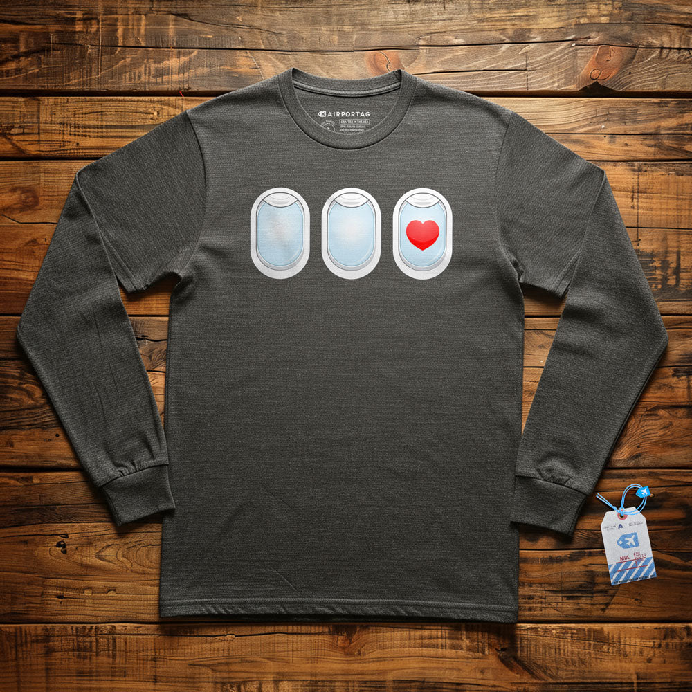 Plane Windows Heart - Long Sleeve T-Shirt