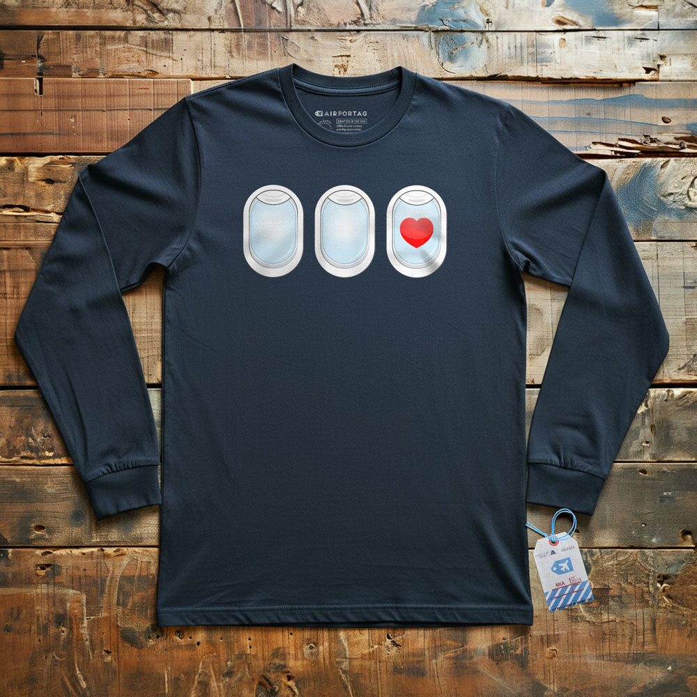 Plane Windows Heart - Long Sleeve T-Shirt