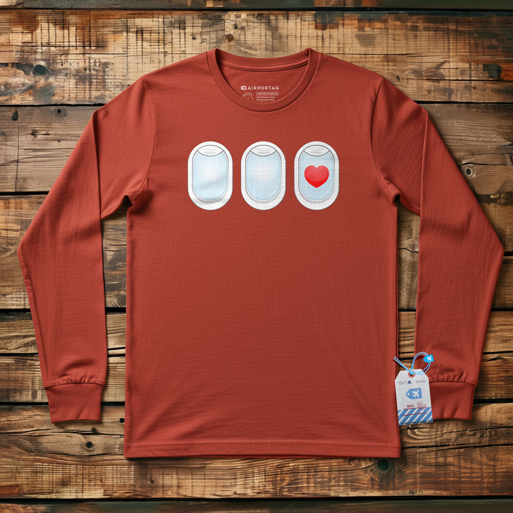 Plane Windows Heart - Long Sleeve T-Shirt