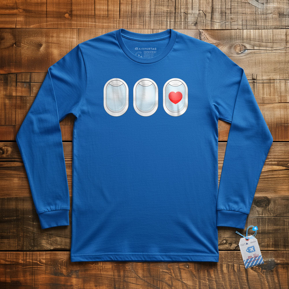 Plane Windows Heart - Long Sleeve T-Shirt