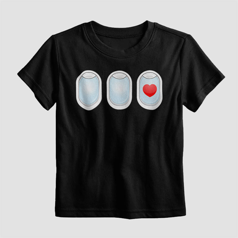 Plane Windows Heart - Kids T-Shirt