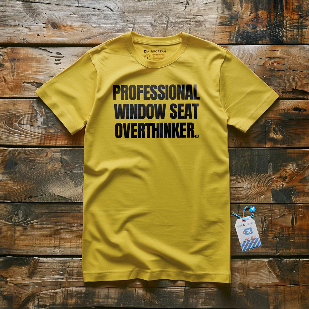 Professional Window Seat Overthinker - T-Shirt - Yellow