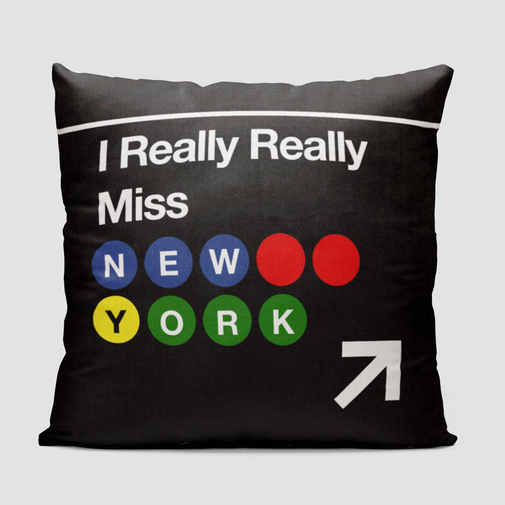 Really Miss New York Subway - Throw Pillow