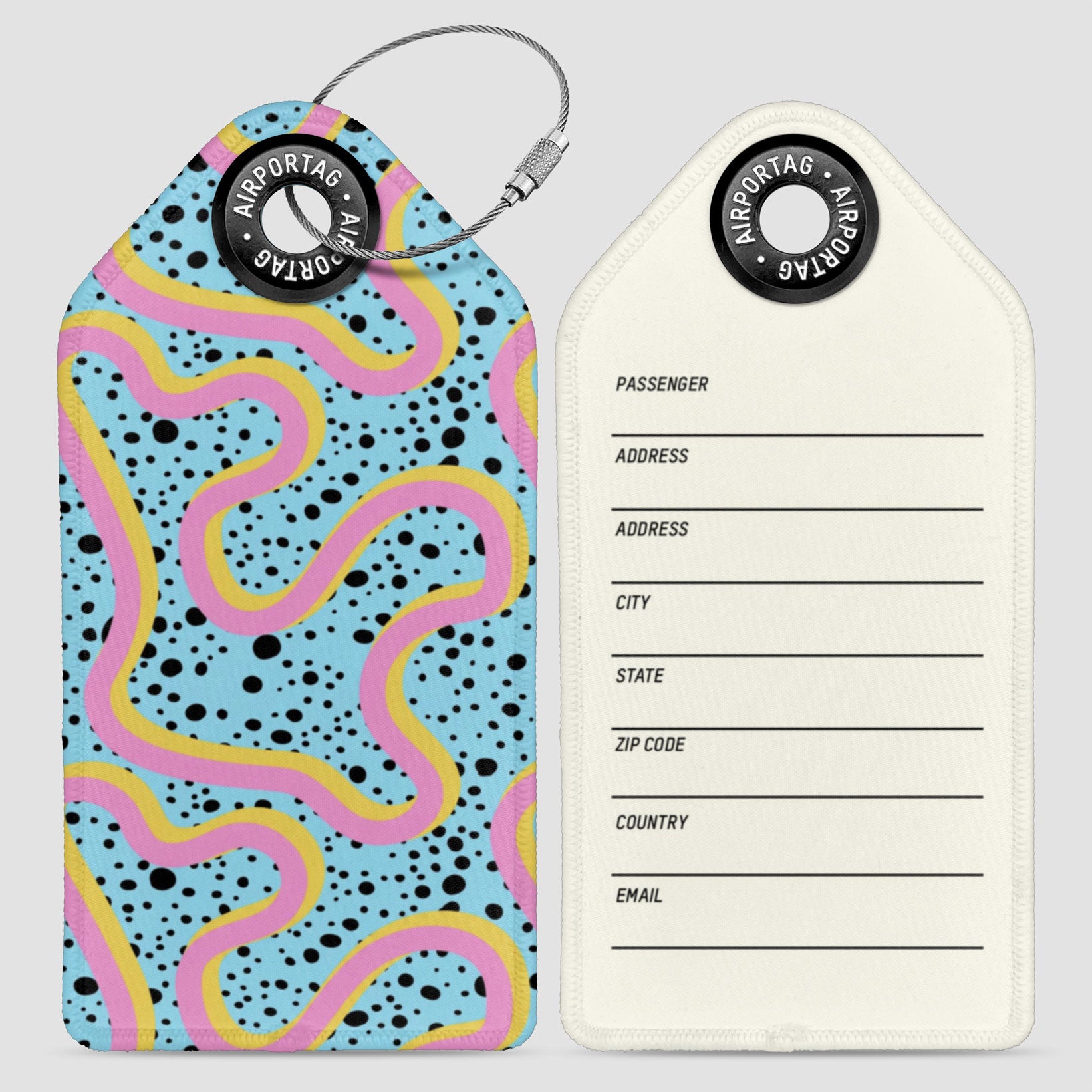 Art Dots Line Pink - Luggage Tag