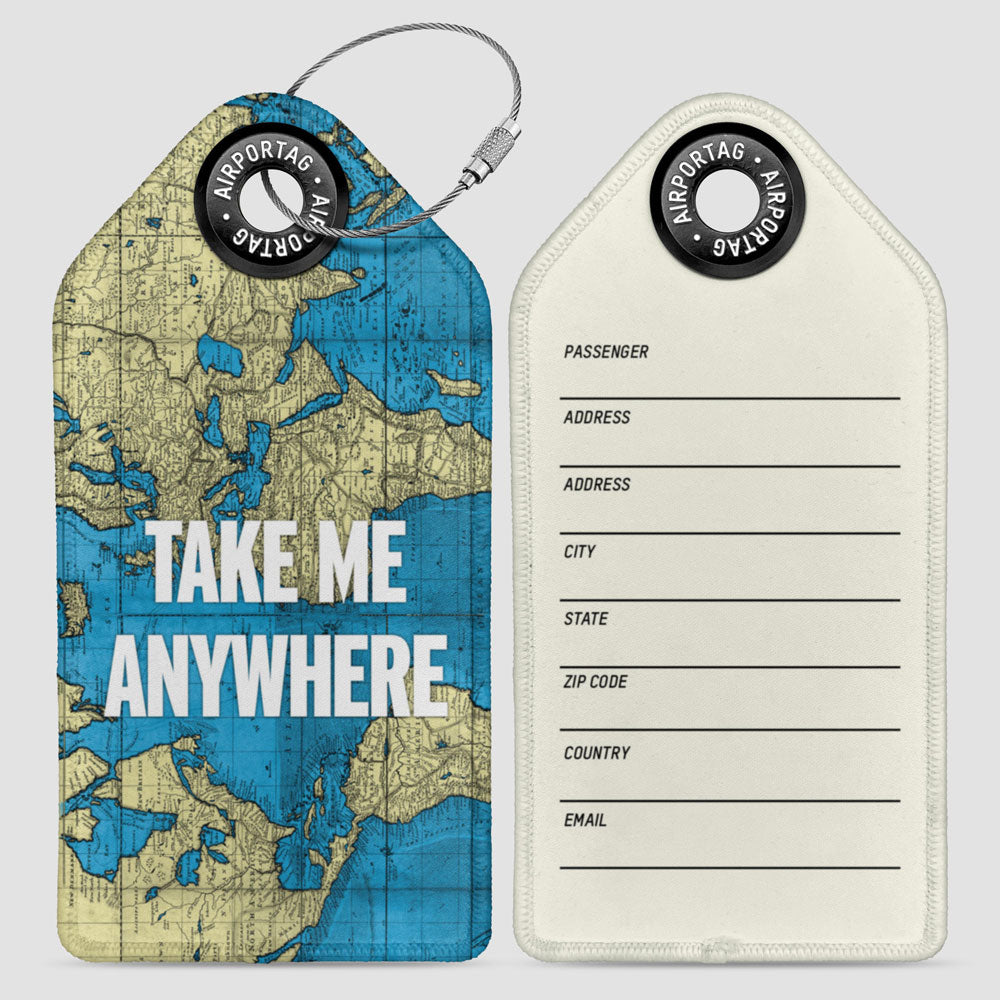 Take Me - World Map - Luggage Tag