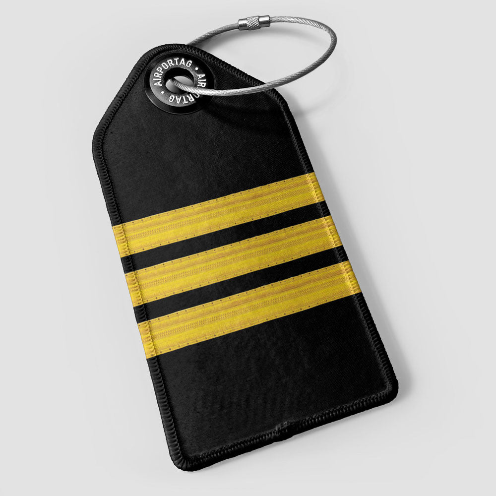 Black Pilot Stripes - Luggage Tag