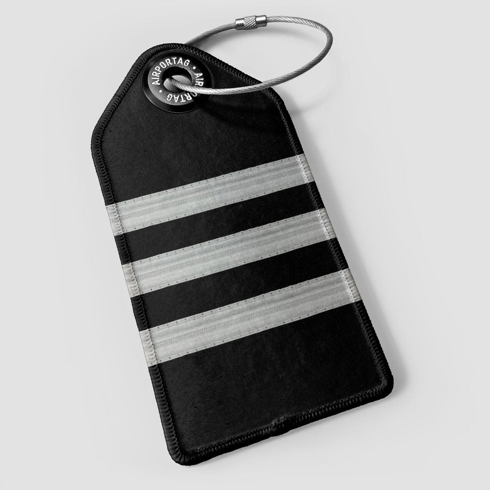 Black Pilot Stripes - Luggage Tag