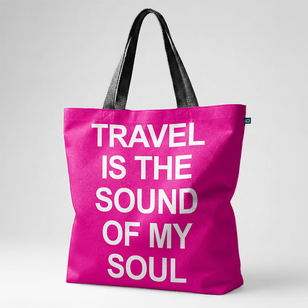 Travel is the Sound of My Soul Pocket - Tote Bag