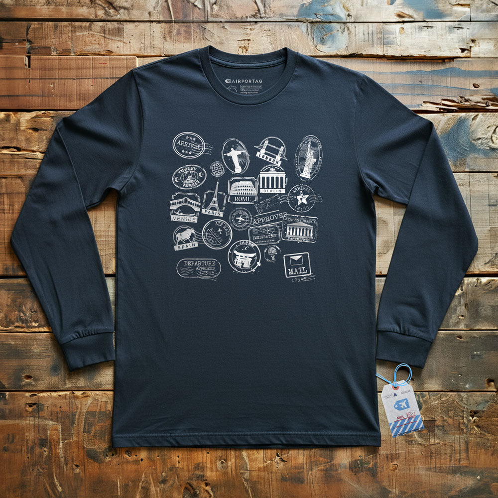 Travel Stamps - Long Sleeve T-Shirt