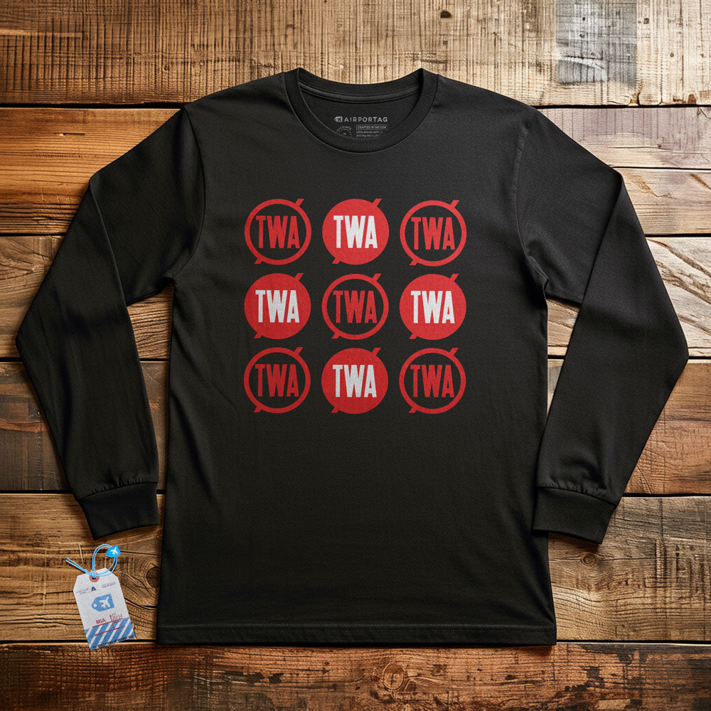 TWA Round Logo Pattern - Long Sleeve T-Shirt