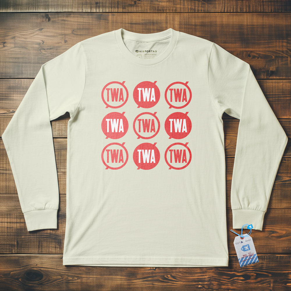 TWA Round Logo Pattern - Long Sleeve T-Shirt