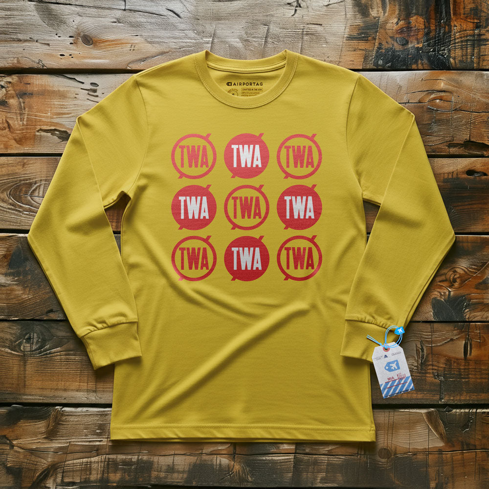 TWA Round Logo Pattern - Long Sleeve T-Shirt