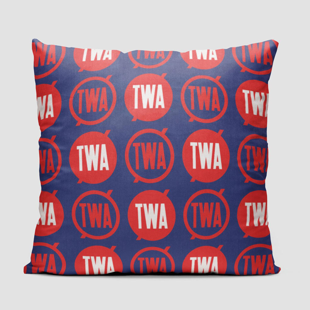 TWA Round Logo Pattern - Throw Pillow