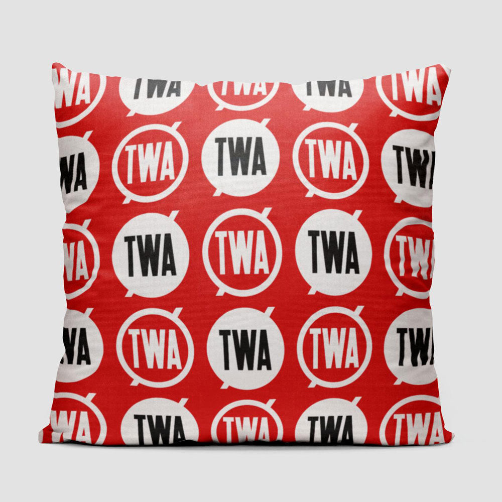 TWA Round Logo Pattern - Throw Pillow