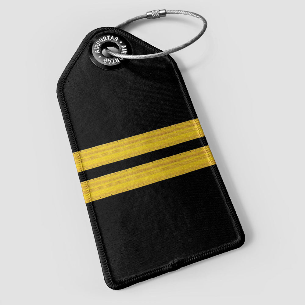 Black Pilot Stripes - Luggage Tag