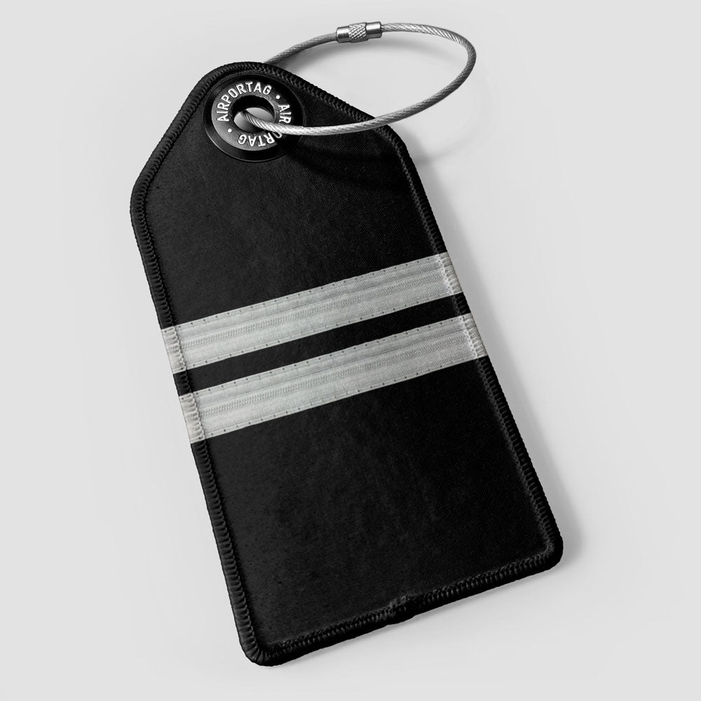 Black Pilot Stripes - Luggage Tag
