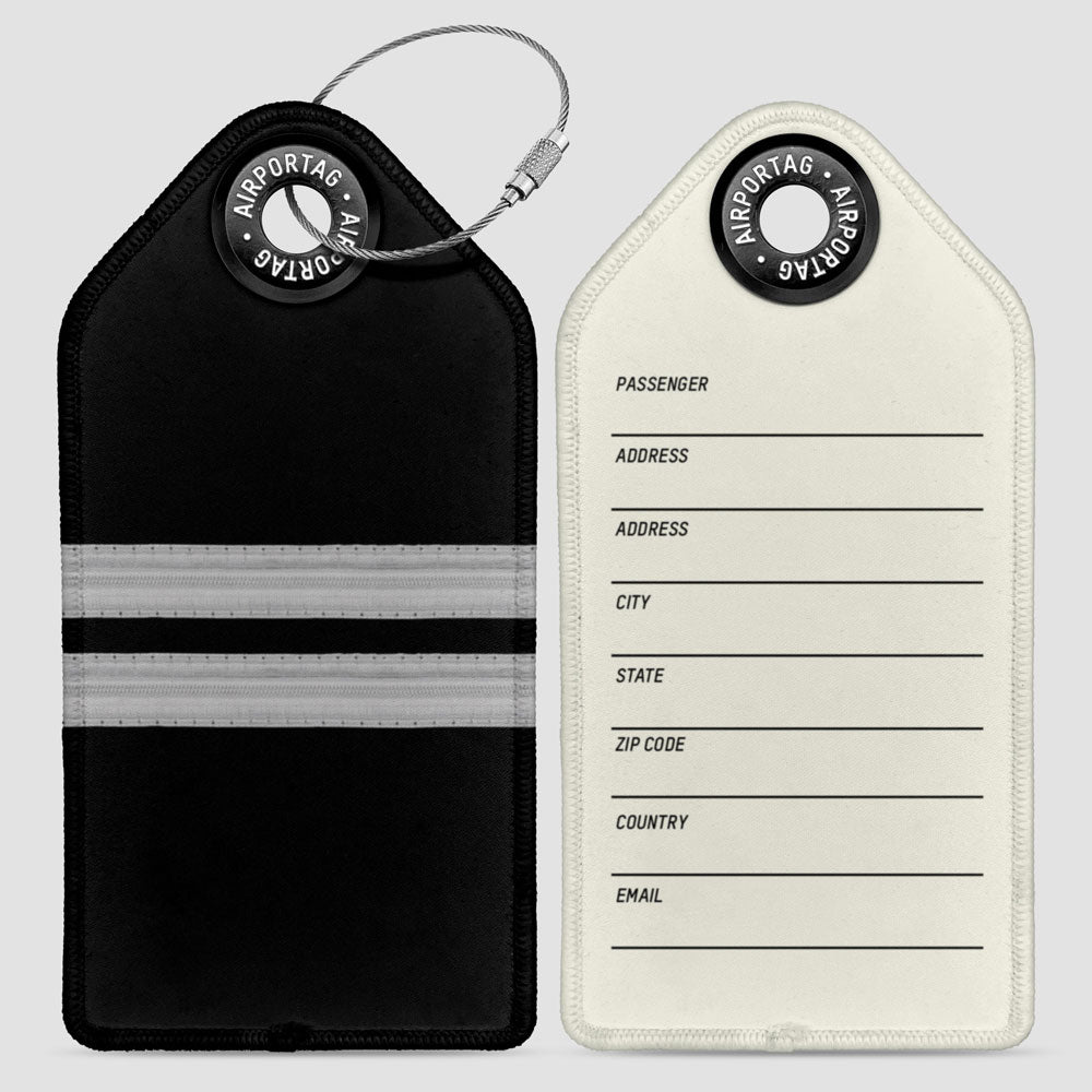 Black Pilot Stripes - Luggage Tag
