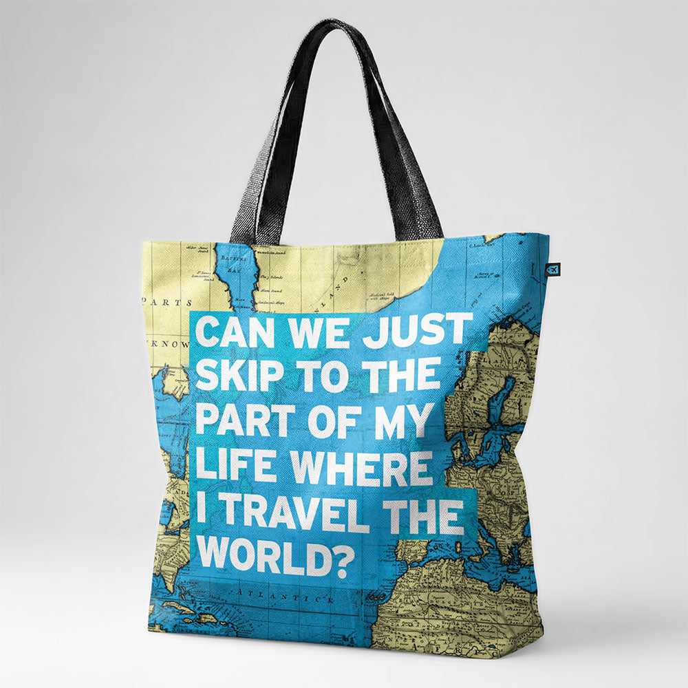 bulk travel tote bags Can We Just - World Map