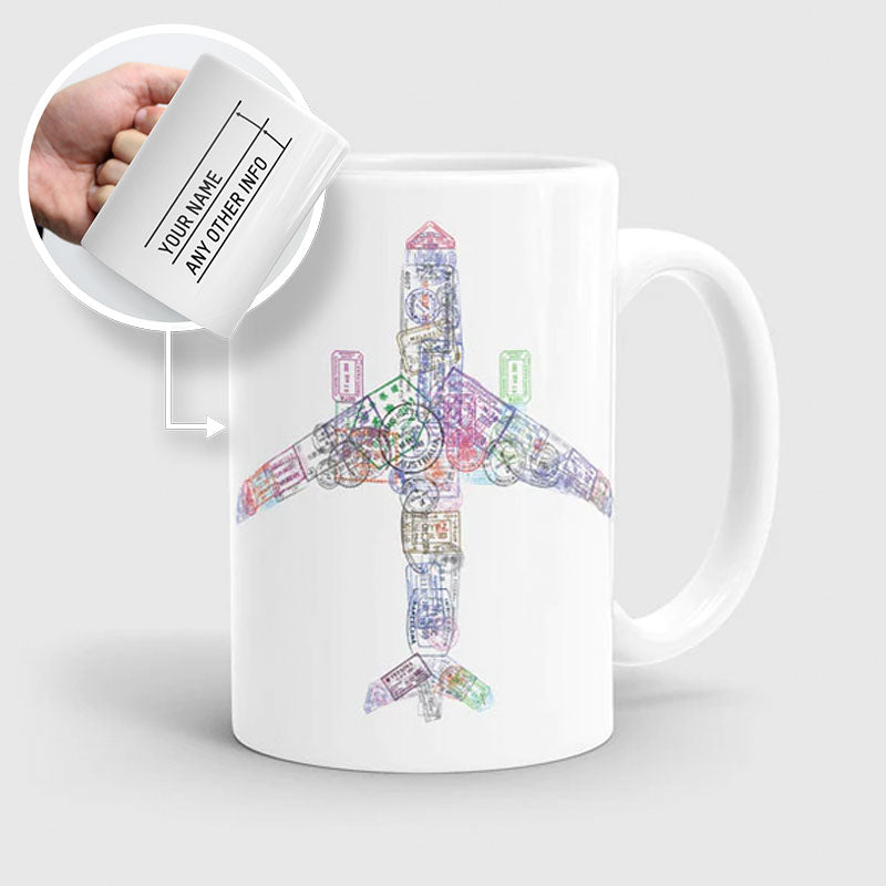 Airplane Stamps - Mug