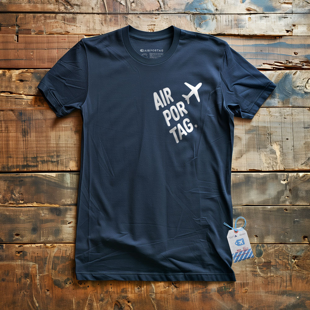 Airportag Plane Handmade Lettering - T-Shirt