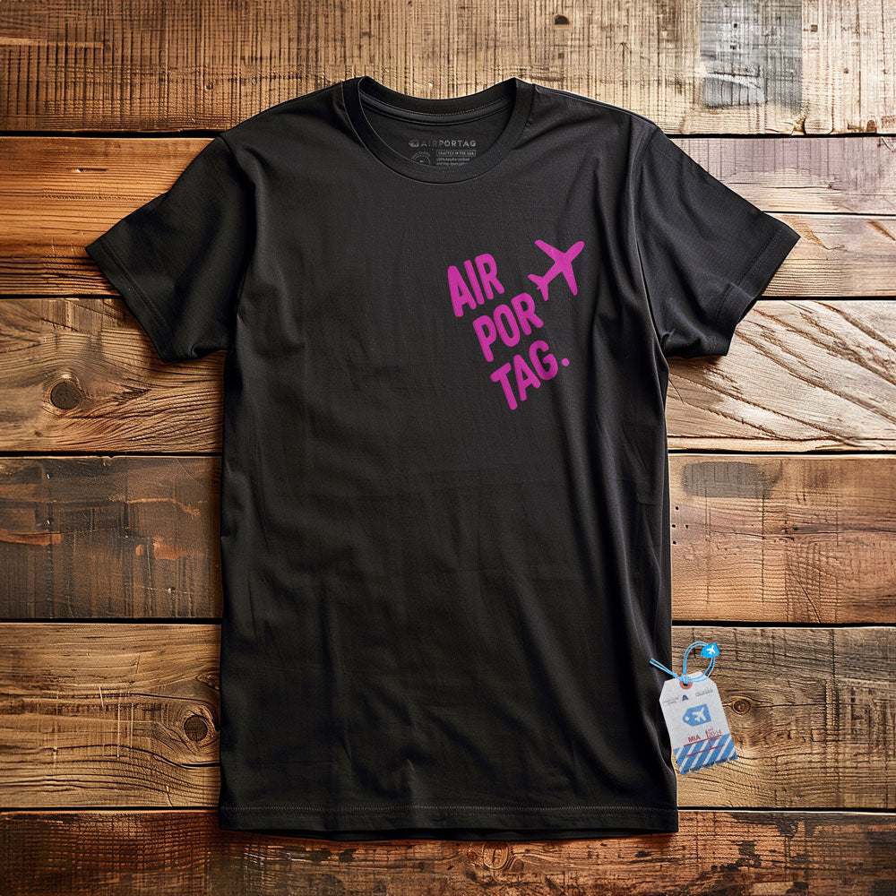 Airportag Plane Handmade Lettering - T-Shirt